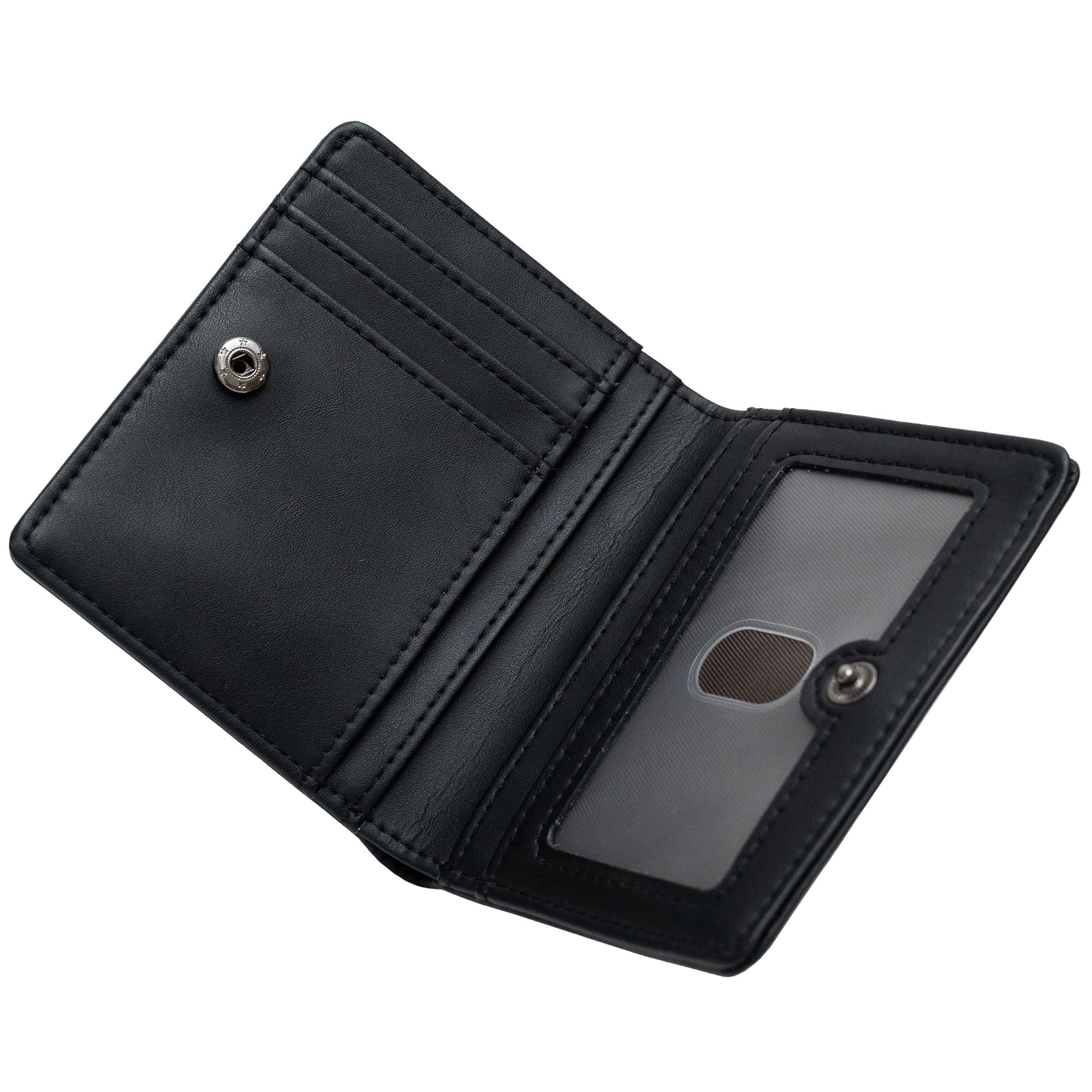 Alldaily Small RFID Wallet for Women Slim Compact Bifold Pocket Ladies Travel Mini Purse (Black)