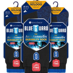 BLUE GUARD Blueguard - 3 Pack Mens Heavy Duty Cotton Durable Work Socks with Arch Support (13-15, Black)