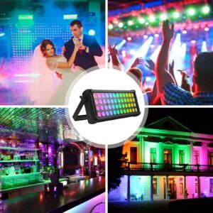 Stage Light Bar Wash Light 80W 48LEDs RGB Dj Lights Bar 2-8-12 DMX Control Auto Play Sound Activated Uplight Bar for Wedding Disco Party Stage Lighting