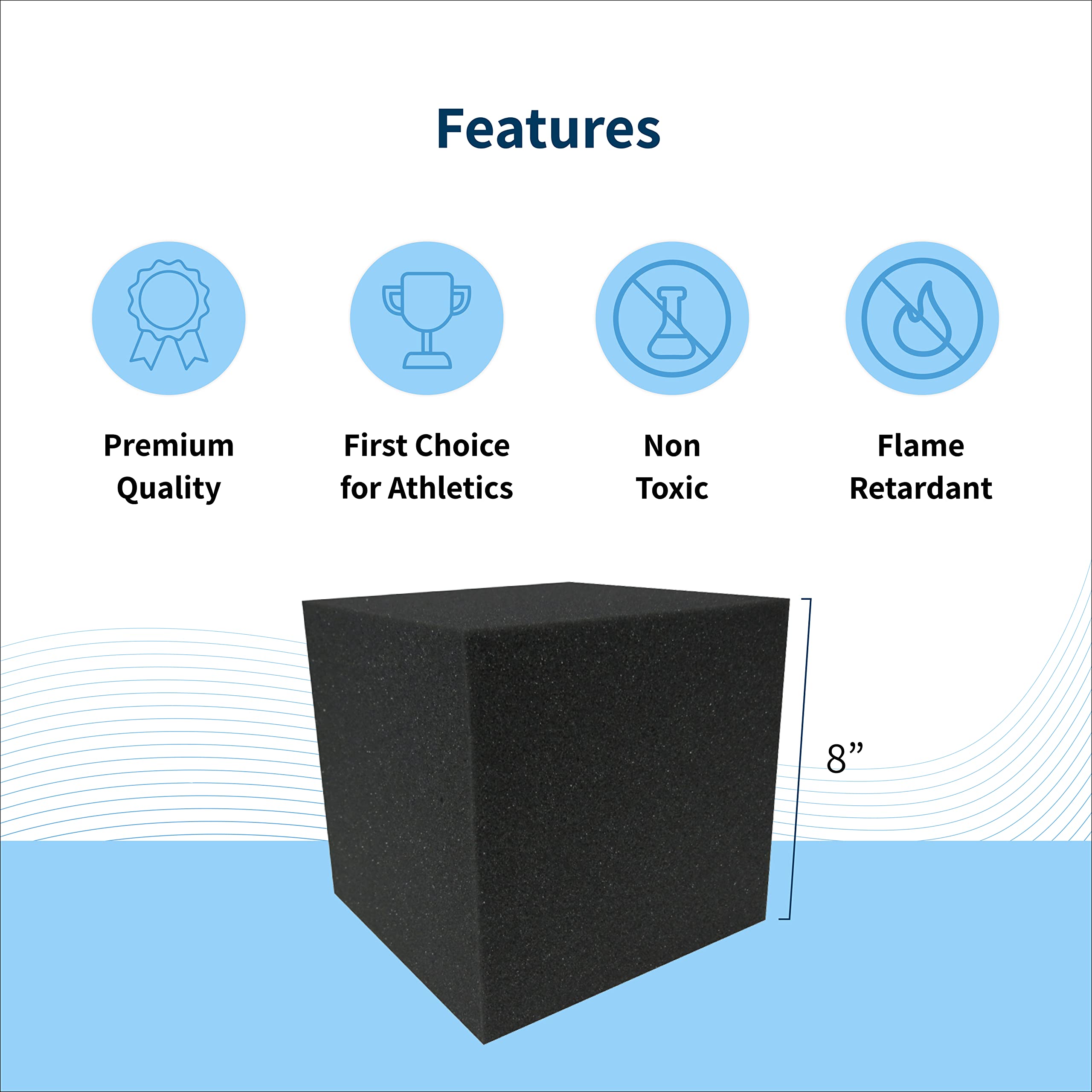 ENVIROLITE 8" Bulk Foam Cubes | Full Pallet of Premium Quality Foam Cubes for Foam Pits | for BMX Pits, Trampoline Parks, Ninja Gyms, Gymnastics & Skatepark Foam Pits | 396 Foam Cubes, Black