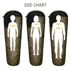 RIOYALO 0°F 0 Degree Winter Sleeping Bags for Adults Cold Weather | Grand-Teton Big and Tall Mummy Sleeping Bag w Compression Sack for Camping Hiking Backpacking | XL 90.6 in | Up to 6 ft 10 in