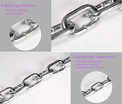 Safety Bicycle Chain Lock, Motorcycle Lock, Cannot Be Cut with Bolt Cutters Or Hand Tools.Premium Case-Hardened Security Chain for Motorcycles, Bike, Generator, Gates ,Outdoor Furniture,, Silver