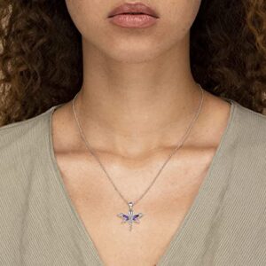 MANBU Dragonfly Cremation Urn Necklace for Ashes - 925 Sterling Silver Memorial Keepsake with CZ Pendant Jewelry Women Keepsake Bereavement Gift for A Loss of the Loved One