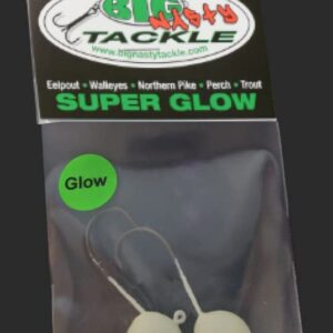 Big Nasty Tackle Super Glow Pout Pounder Jigs (White, 1 oz)