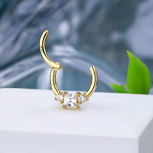 COCHARM 14K Gold Septum Ring for Women 16g Solid Gold 14K Septum Jewelry Cute Yellow Gold Helix Cartilage Earrings 14K Helix Jewelry for Women