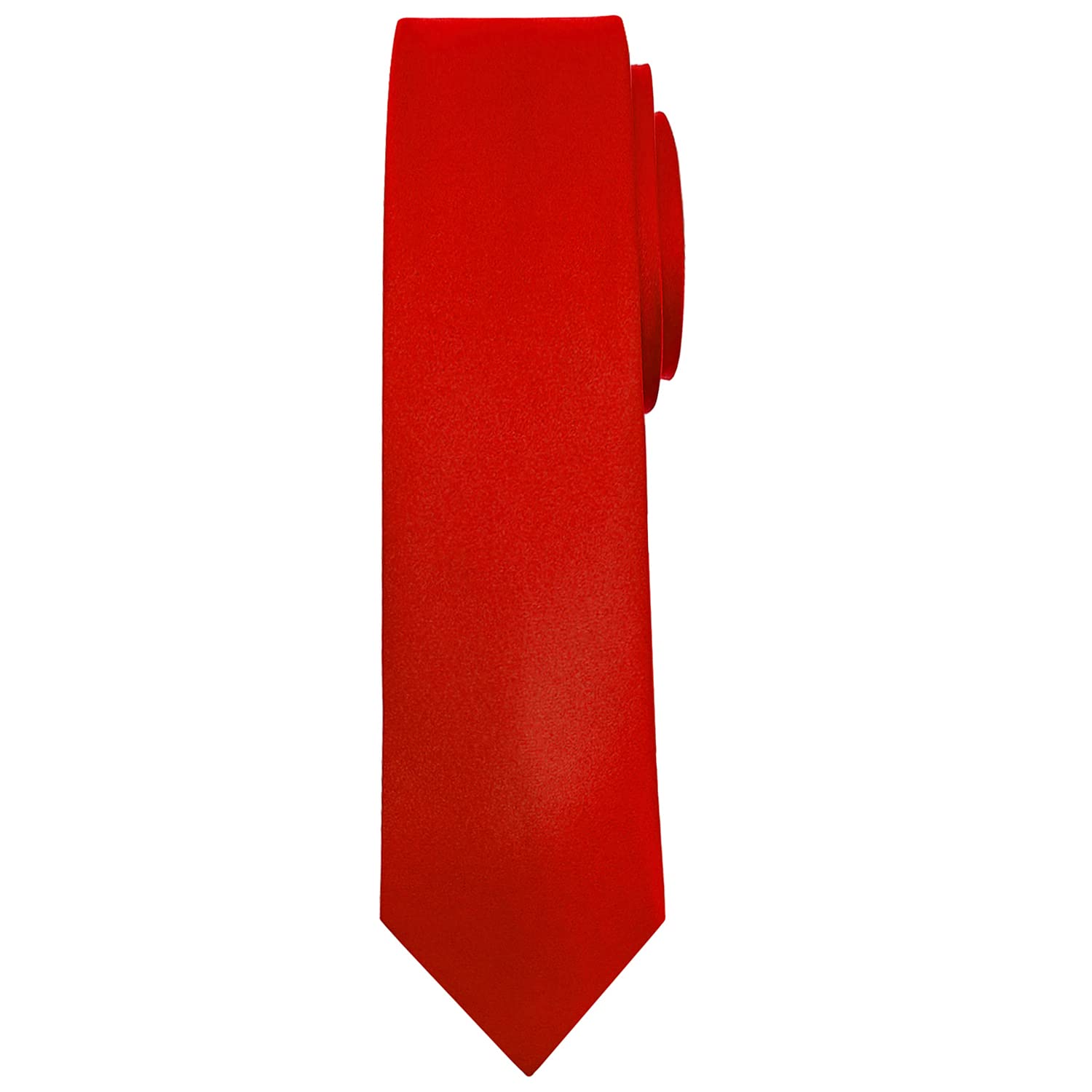 PenSee Men's Red Ties Solid Pure Color 2.35" (6CM) Plain Slim Necktie Skinny Ties For Men