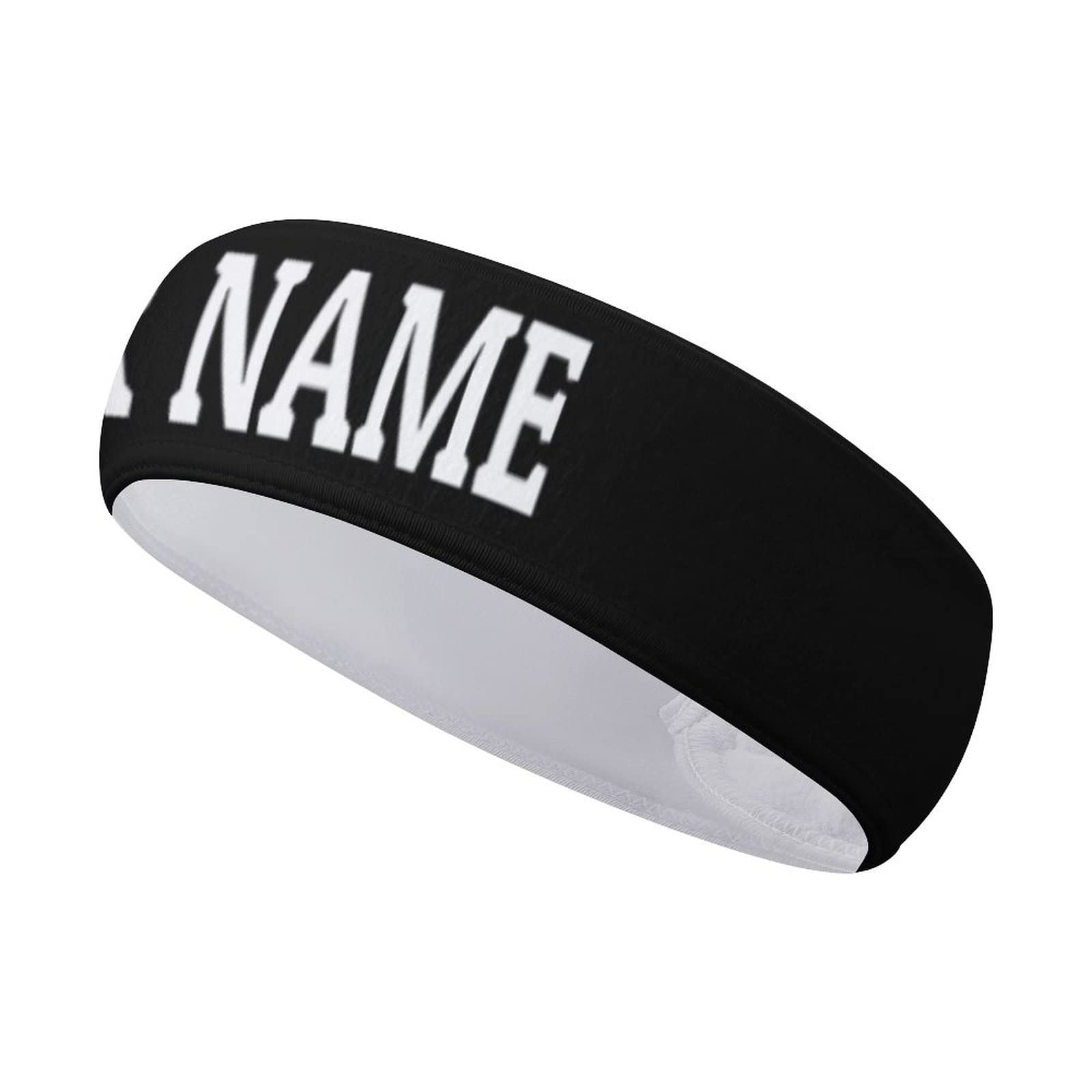 Custom Personalized Workout Sweatbands for Unisex,Sport Headbands Hairband Bandana Balaclava for Gym,Yoga,Basketball,Running Black