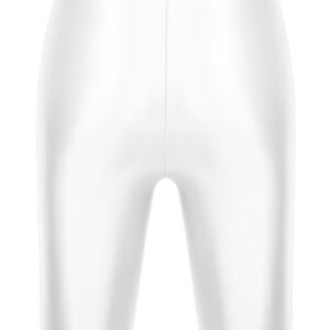 iiniim Men's Dry Fit Running Compression Tight Sport Short Pants Shiny Glossy Spandex Seamless Leggings White X-Large