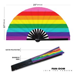 Pride Flag LGBTQA Hand Fan Androgynous Butch Lesbian Demigender Drag Feather Gender Questioning Gilbert Baker Graysexual Pride Fan (Gilbert Baker Flag)