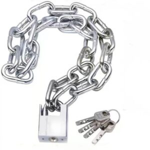 Safety Bicycle Chain Lock, Motorcycle Lock, Cannot Be Cut with Bolt Cutters Or Hand Tools.Premium Case-Hardened Security Chain for Motorcycles, Bike, Generator, Gates ,Outdoor Furniture,, Silver