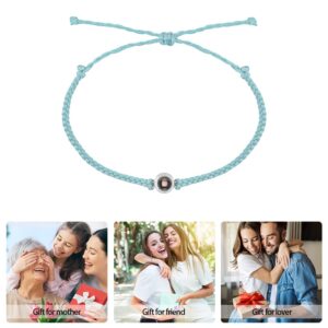 Otftrob Personalized Circle Photo Projection Bracelets for Men Women Customized Adjustable Projection Bracelet with Picture Inside