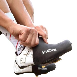 veloToze Silicone Toe Cover - Keeps feet Warm While Bike Riding in Cool, Spring Weather - for Men and Women White One Size