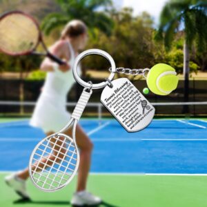 UJIMS Tennis Ball Keychain with Tennis Racket Tennis Players Gift Tennis Gift for Tennis Lovers Coach Tennis Teams Gifts (Tennis Racket Keychain)