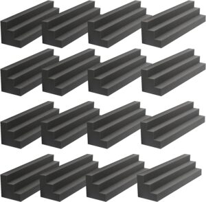 bass traps 16 pack 12" x 3" x 3" corner acoustic foam panels, acoustic bass trap corner block, sound absorbing foam for studio, home or theater