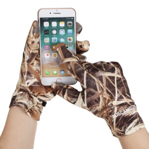 AUSCAMOTEK Duck Hunting Camo Gloves for Men with Touch Screen Fingers