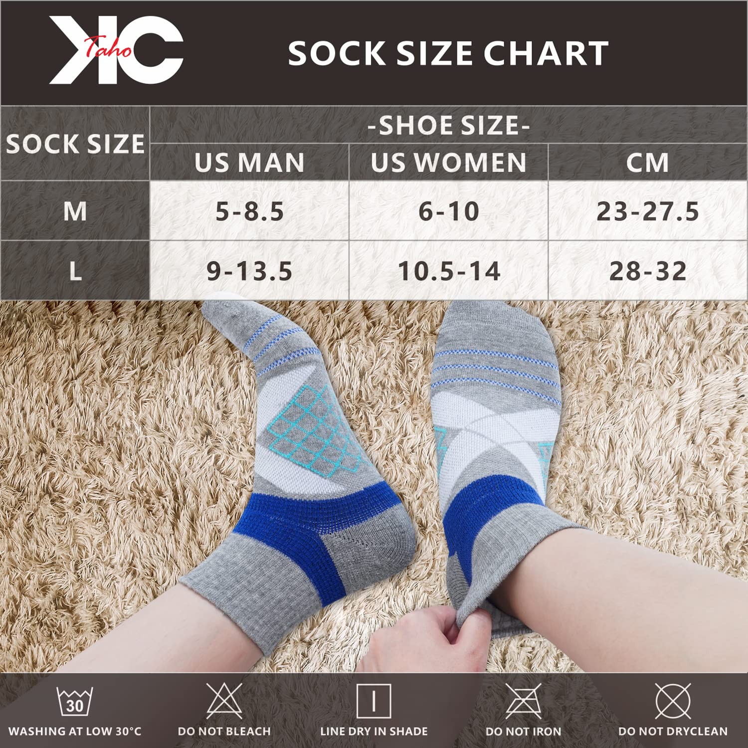 KC-TAHO Light Compression Arch Support Athletic Socks for Men & Women (4 Pairs) Cushioned Quarter Socks