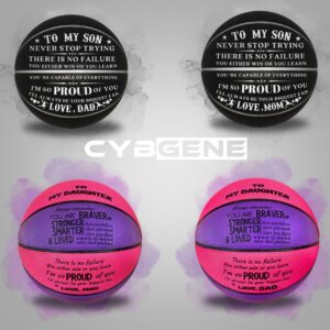 CybGene Engraved Basketball for Son, to My Son Basketball from Dad, Personalized Engraved Basketball with Warm Message to Son from Dad - I'll Always be Your Biggest Fan