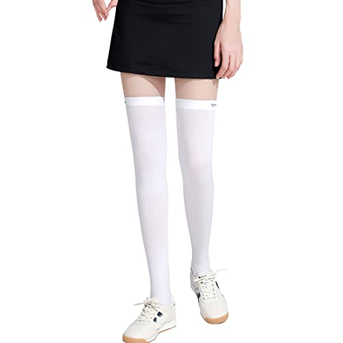 DAISHA Summer Sun Protection Golf Socks UPF 50+,Ice Silk Breathable Cool Long Thigh High Stirrup Socks for Daily Wear,Multi-Sports.