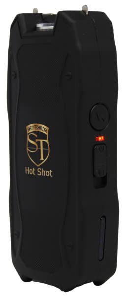 Hot Shot 90 MIL Stun Gun Black with Battery Meter and Flashlight