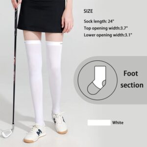 DAISHA Summer Sun Protection Golf Socks UPF 50+,Ice Silk Breathable Cool Long Thigh High Stirrup Socks for Daily Wear,Multi-Sports.