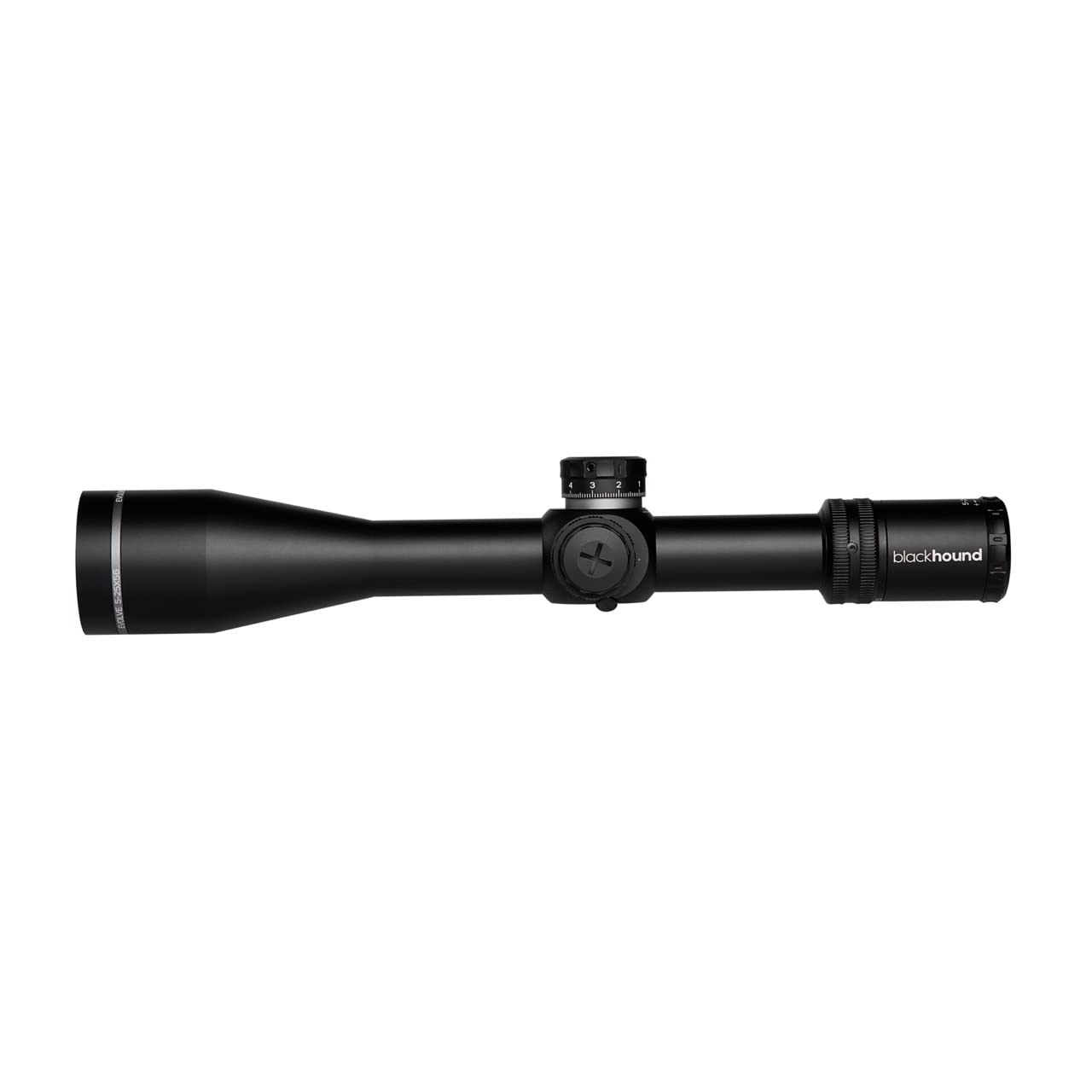 Blackhound Optics Evolve 5-25x56 FFP MIL, Illuminated 1/4 MOA Reticle, Zero Stop and Parallax with 34mm Rings, 56mm Hood and Mounting Bubble Levels