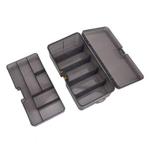 Plastic Fishing Box, Double Layers Fishing Accessories Removable Compartment Humanized Hanging Hole Design for Travel for Outdoor