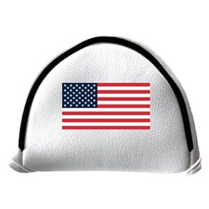 Team Golf Generic USA Flag Putter Cover - Mallet (White) - Printed Team Golf Putter Cover - Mallet White, Fits Most Mallet Putters, Easily Slips on and Secures with Velcro Closure