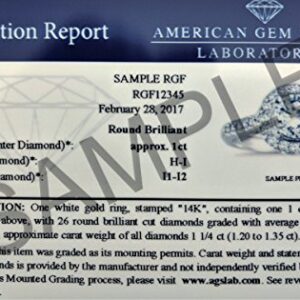 AGS Certified 1 Carat Braided Solitaire Diamond Ring in 14K White Gold (H-I Color, I1-I2 Clarity)