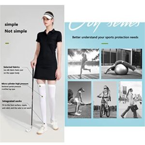 DAISHA Summer Sun Protection Golf Socks UPF 50+,Ice Silk Breathable Cool Long Thigh High Stirrup Socks for Daily Wear,Multi-Sports.