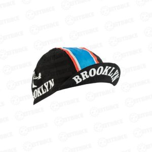 Outdoor Vintage - Anti Sweat Cotton Cycling Cap | L’Eroica, Tour de France, Giro D’Italia Style Bicycle Cap,Team Jersey Caps (Brooklyn Black)