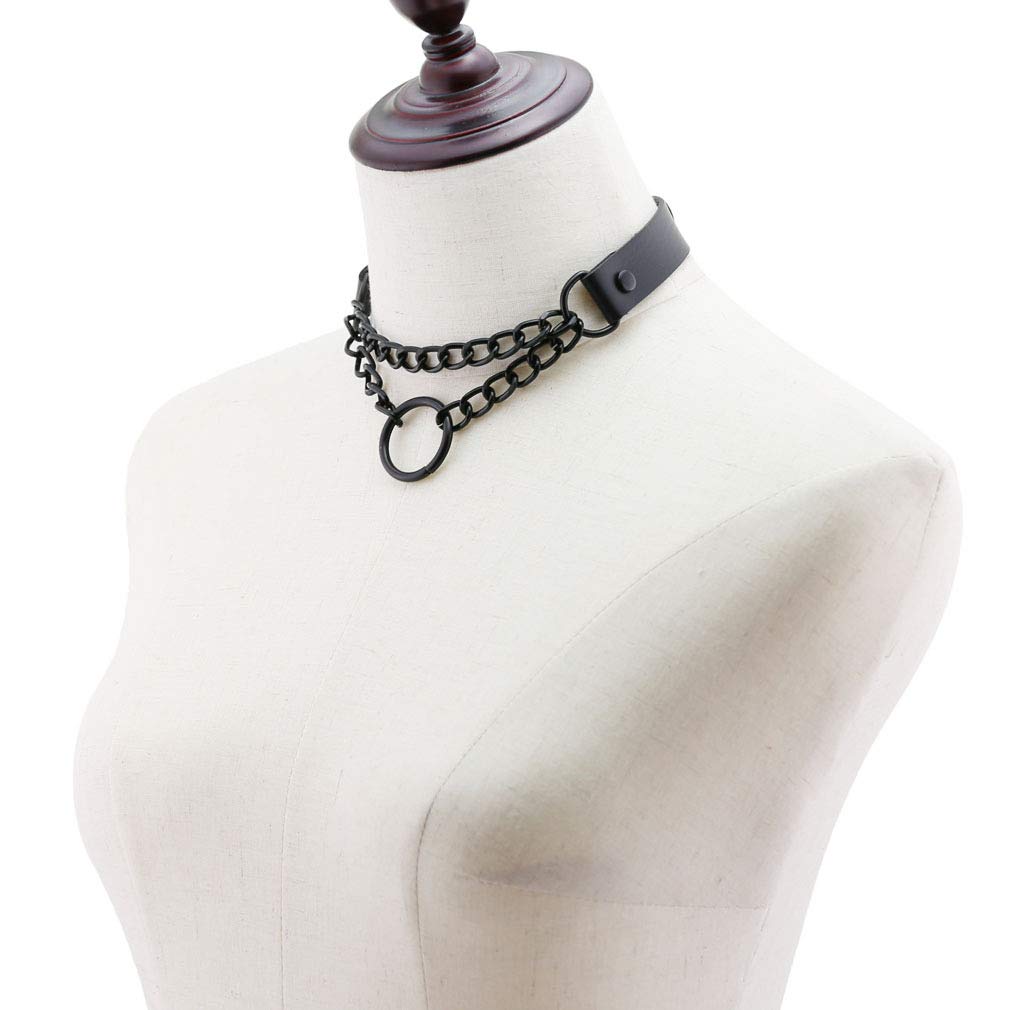 Adjustable Red Fashion Women Men Girls Boy Cool Punk Goth Leather Collar Choker Necklace