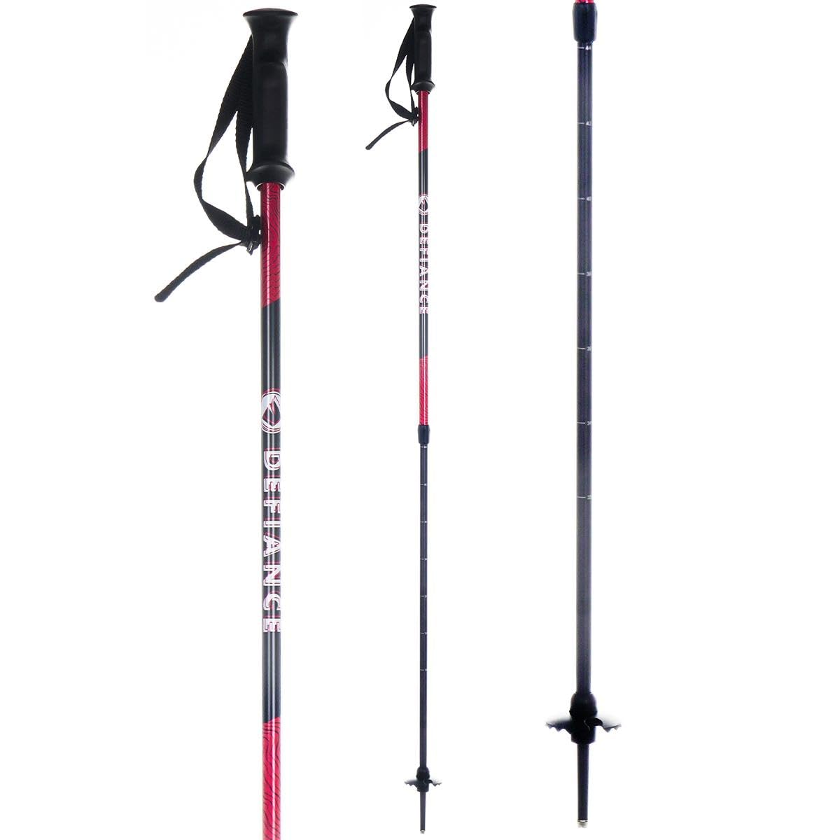 Defiance Junior Red/Black/White Adjustable Ski Poles 2024