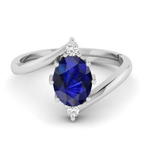 LMDPRAJAPATIS Natural Blue Sapphire 8.00 Carat Gemstone Beautiful 925 Sterling Silver Ring For Men And Women's