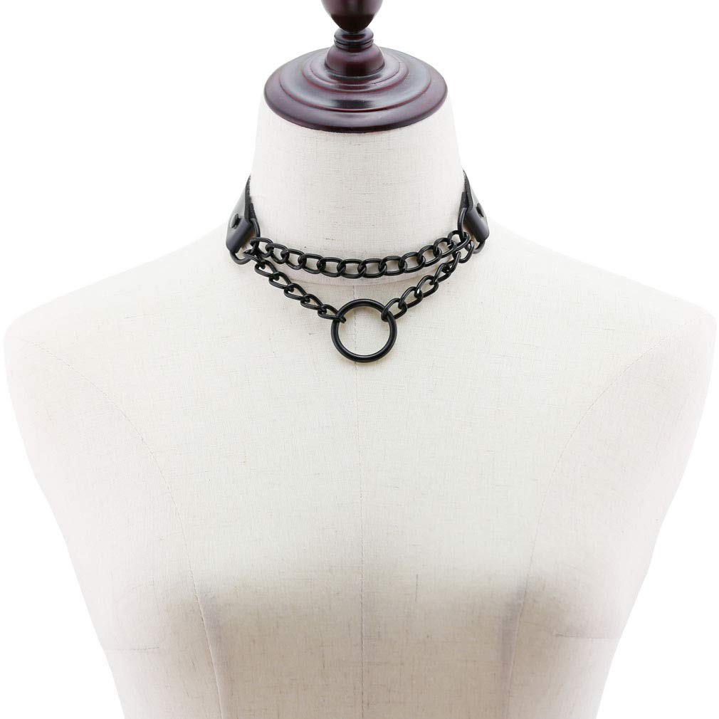 Adjustable Red Fashion Women Men Girls Boy Cool Punk Goth Leather Collar Choker Necklace