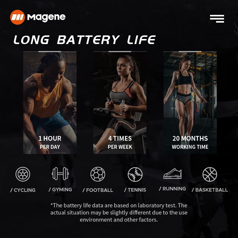 Magene H64 Heart Rate Monitor, Heart Rate Sensor Chest Strap, Protocol ANT+/Bluetooth, Compatible with iOS/Android APPs (New H64)