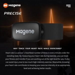 Magene H64 Heart Rate Monitor, Heart Rate Sensor Chest Strap, Protocol ANT+/Bluetooth, Compatible with iOS/Android APPs (New H64)