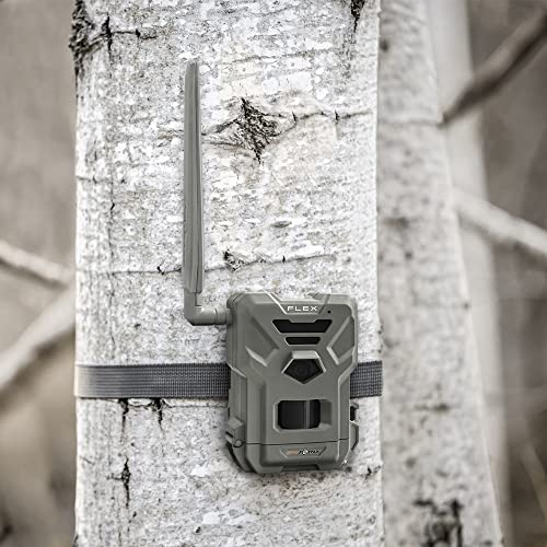 SPYPOINT Flex Cellular Trail Camera - Dual-Sim LTE,1080p Videos, 33MP Photos,Night Vision 4 LED Infrared Flash, 100'Detection Range,0.3S Trigger Speed,GPS Enabled,Cell Cameras for Hunting-for USA only