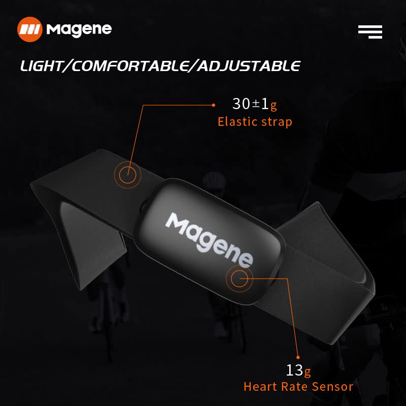 Magene H64 Heart Rate Monitor, Heart Rate Sensor Chest Strap, Protocol ANT+/Bluetooth, Compatible with iOS/Android APPs (New H64)