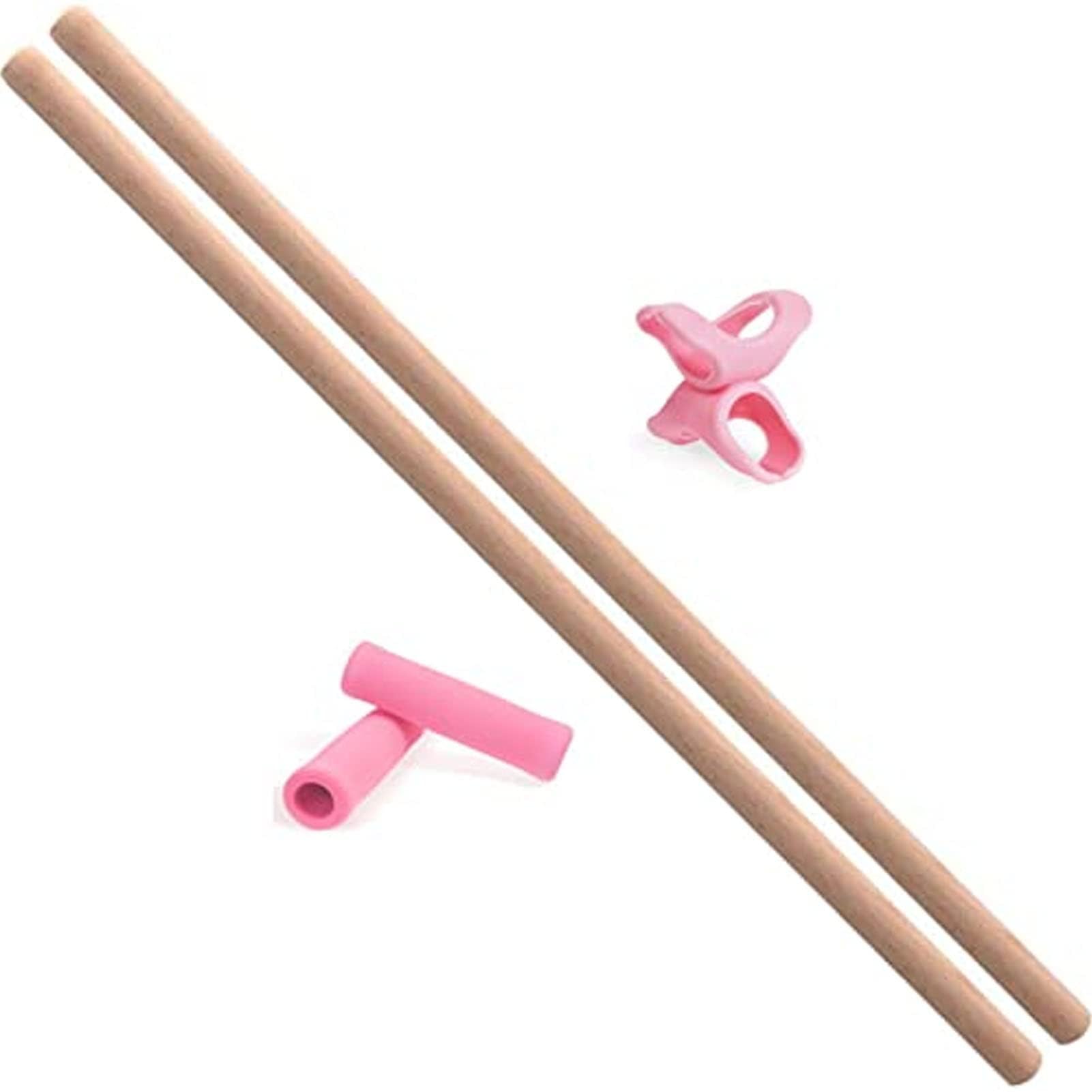 Tiydiygo 2PCS Yoga Rod Stick Set,Portable Pilates Bar Open Back Corrective Hump Round Wooden Stretching Tool with Buckle for Martial Artists Dancers Gymnasts (35.4x0.8Inch)