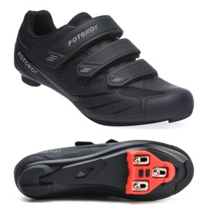 mens cycling shoes womens peloton shoes compatible with spd arc look delta with cleats, unisex spin shoe riding indoor road bike shoe black size us12