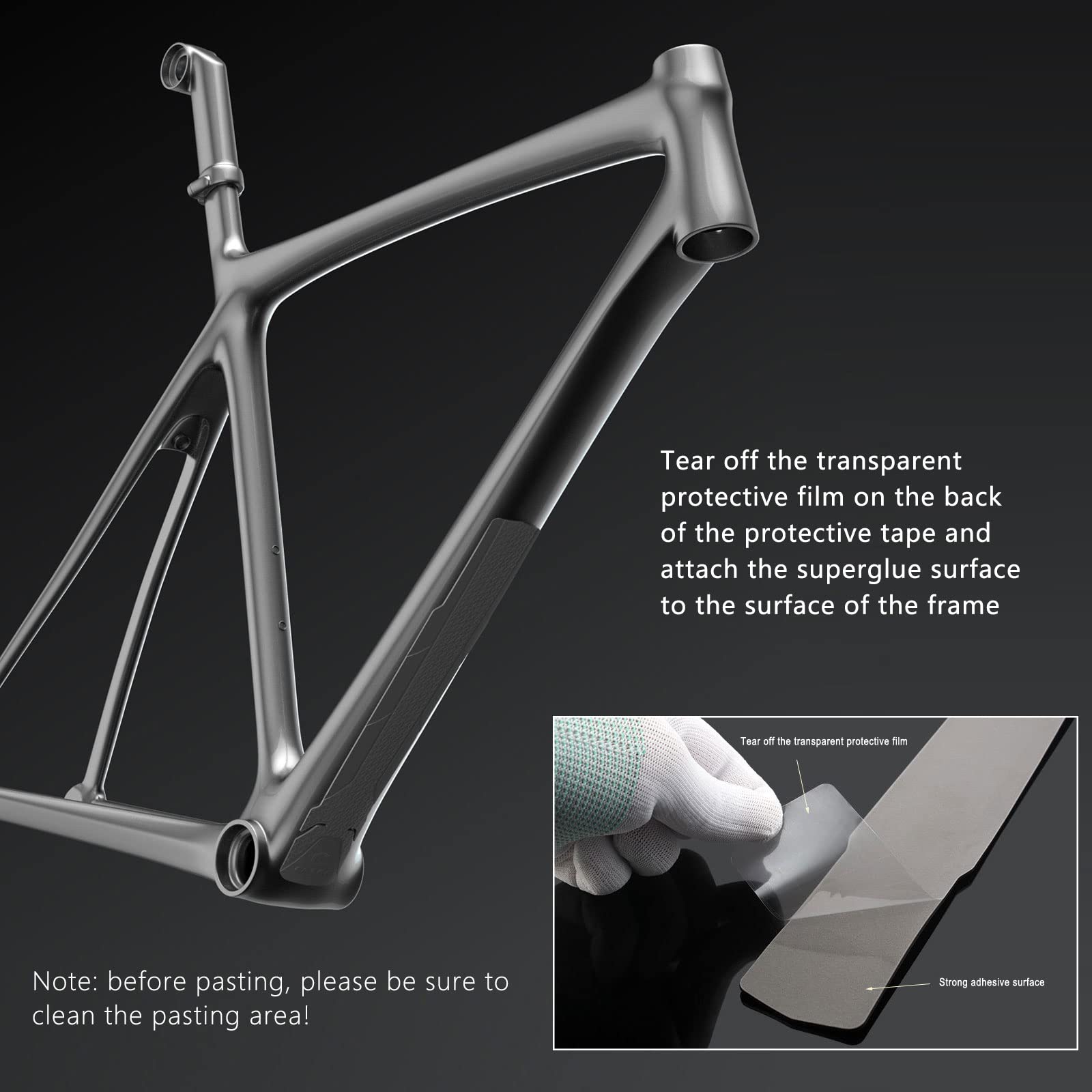 kingsea Bicycle Frame Guard, mountain bike Down Tube Frame Protector,road bike anti-collision protective plate,Protect from Collision and Scratch Protector