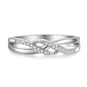 STARCHENIE Twisted Infinity Ring 925 Sterling Silver Wedding Band Ring for Women Size 9