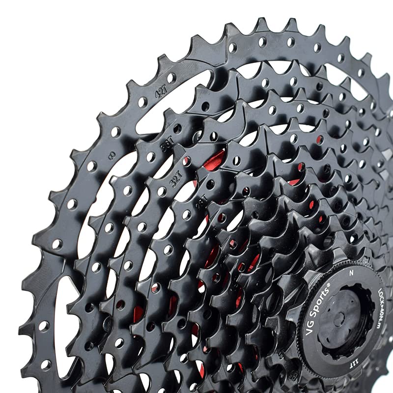 VG SPORTS 11 Speed Bicycle Cassette 11-40T/11-42T/11-46T/11-50T/11-52T, Lightweight Aluminum Split Cassette, CNC Integrated Hollow, for Mountain Bike…