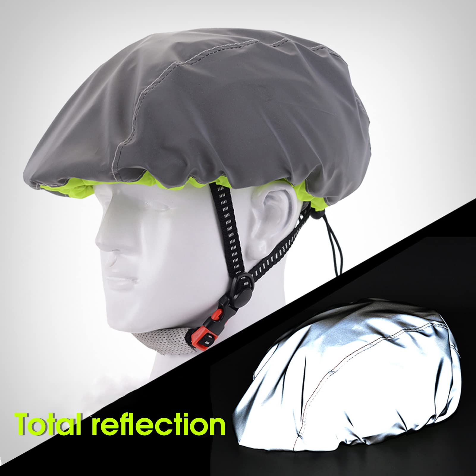 Reflective Helmet Cover – Bicycle Helmet Cover with Reflective Stripes Highly Visible Helmet Rain Waterproof Dustproof Road Bike MTB