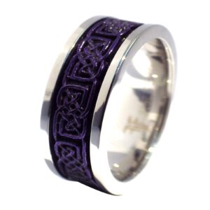 Fantasy Forge Jewelry Royal Purple Celtic Spinner Ring Stainless Steel Majestic Viking Anti Anxiety Band Sizes 5-17 Womens Mens (6)