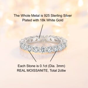 SecreTalk 2ct Moissanite Engagement Promise Ring for Women - Diamond Wedding Band 925 Sterling Silver D Color VVS with Certificate of Authenticity (6)