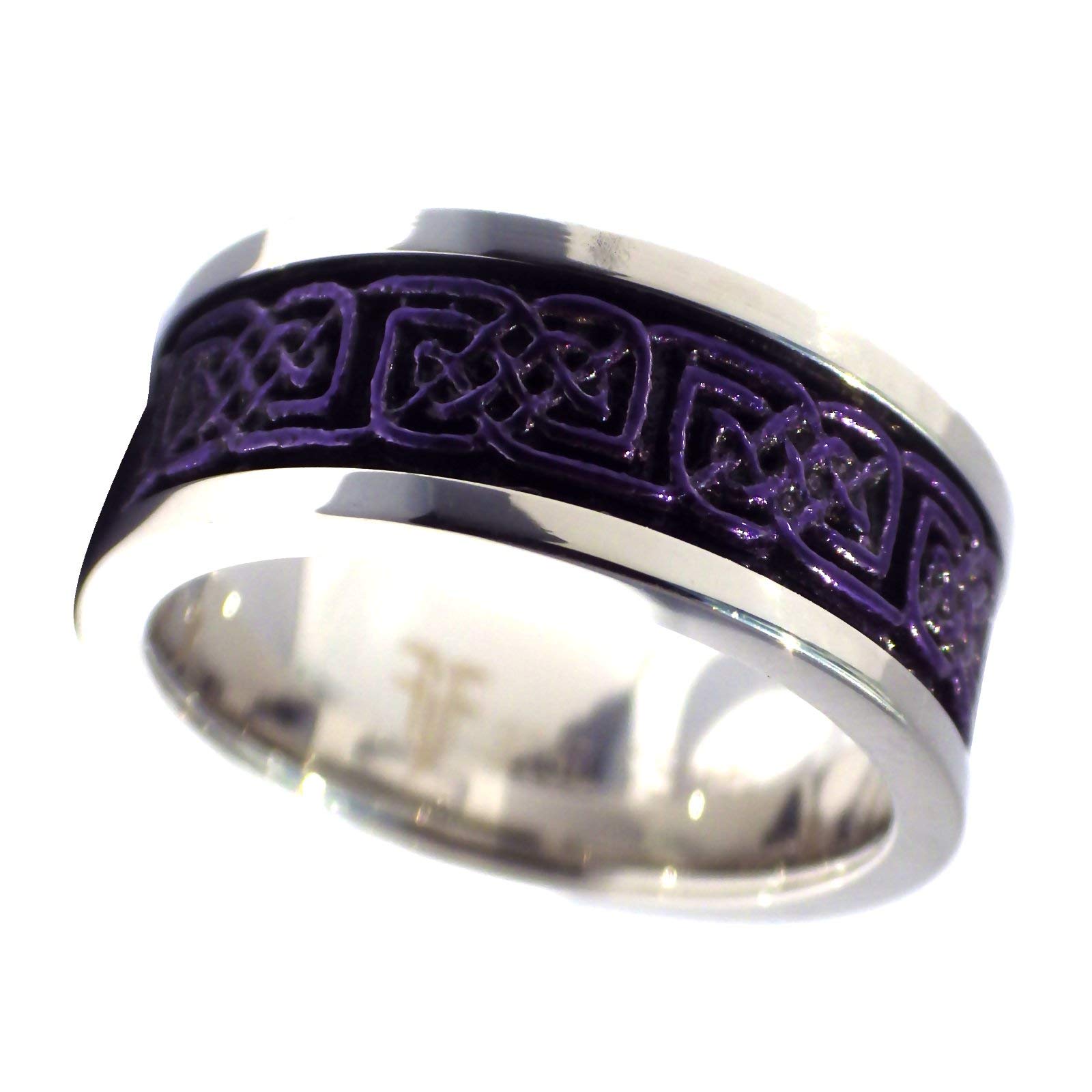 Fantasy Forge Jewelry Royal Purple Celtic Spinner Ring Stainless Steel Majestic Viking Anti Anxiety Band Sizes 5-17 Womens Mens (6)