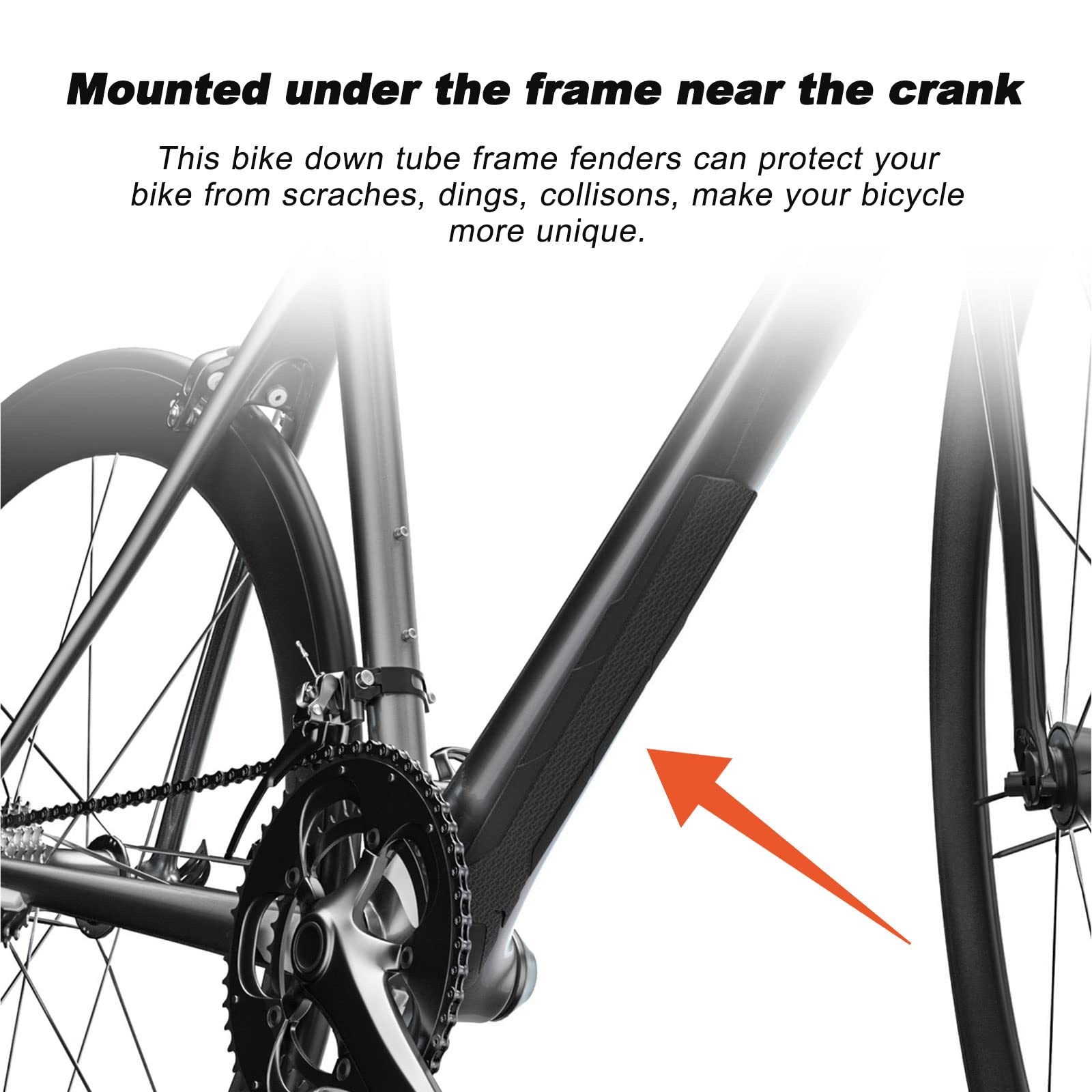 kingsea Bicycle Frame Guard, mountain bike Down Tube Frame Protector,road bike anti-collision protective plate,Protect from Collision and Scratch Protector