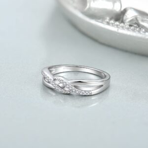 STARCHENIE Twisted Infinity Ring 925 Sterling Silver Wedding Band Ring for Women Size 9