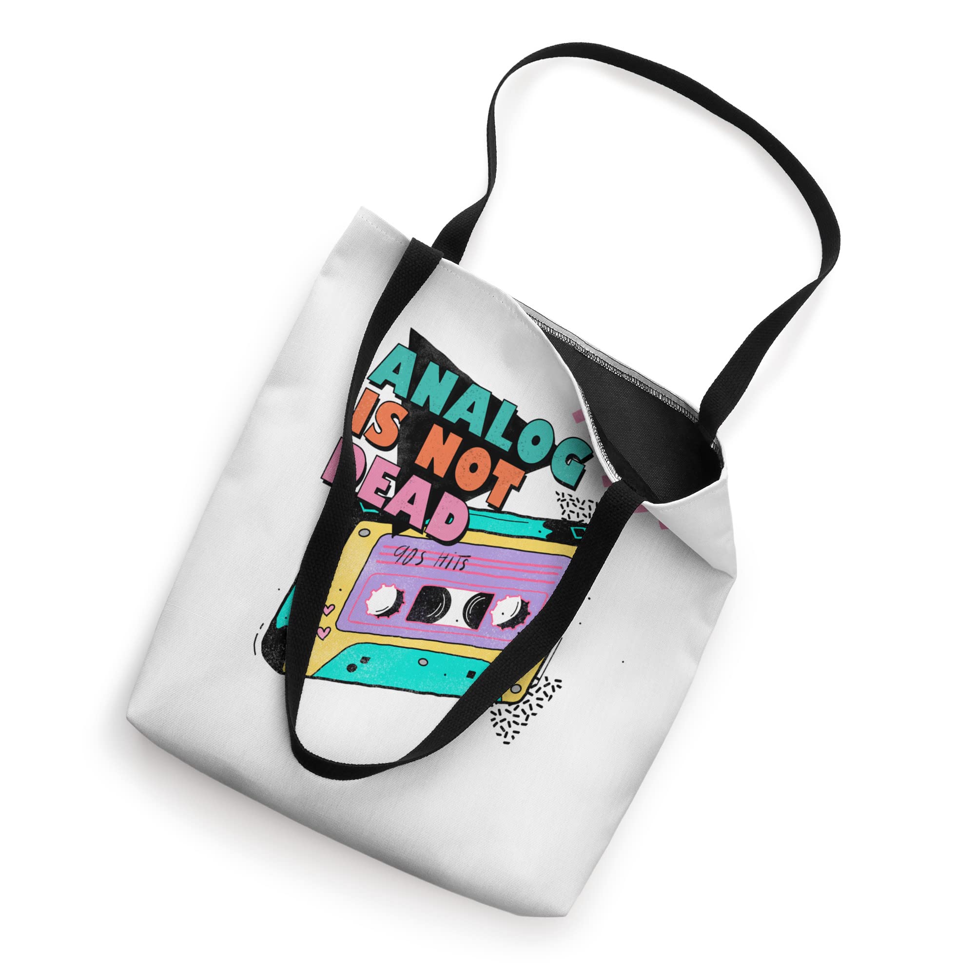 Vintage Retro 80s 90s Analog is Not Dead Cassette Tape Tote Bag